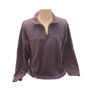 Vintage Y2K Sportif Quarter Zip Pullover Sweater XL Organic Cotton Gorp Purple